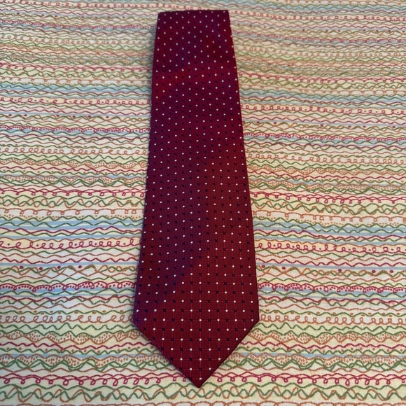 Jos. A. Bank Other - Traveler Collection Dots and Squares Tie Classic Burgundy Polka Dot 100% silk
